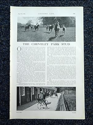The Cheveley Park Stud, complete original articles from 1927 Country Life Magazine, 4 pages.