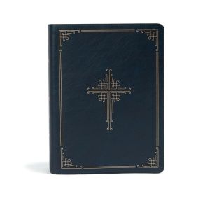 CSB Ancient Faith Study Bible, Navy LeatherTouch, Black Letter, Church Fathers, Study Note Commen...