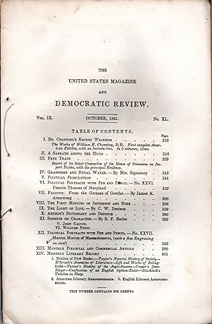 The United States Magazine and Democratic Review October, 1841 (Accompanied by Monthly Literar...