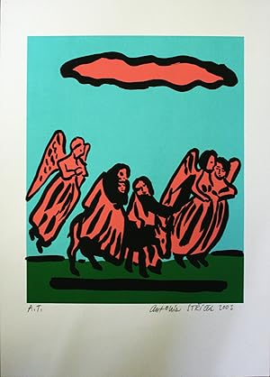 ANTONIN STRIZEK: "Andelsky Doprovod" - Original serigraph signbed by the artist, 35 x 49 cm SERIG...
