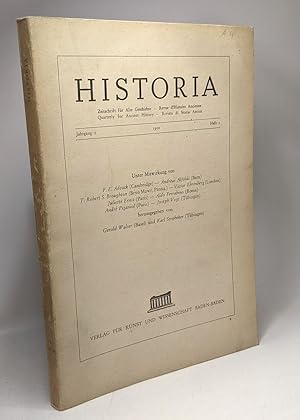 Historia - Revue d'Histoire Ancienne Zeitschrift für Alte Geschichte - Jahrgang I 1950 Heft 1