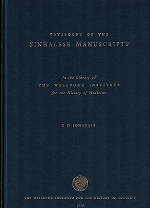 CATALOGUE OF SINHALESE MANUSCRIPTS IN THE LIBRARY OF THE WELLCOME INSTITUTE FOR THE HISTORY OF ME...