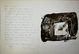 ANTONI TAPIES: original lithograph signed by the artist - 54/200 edition, 38 x 55 cm LITHOGRAPH