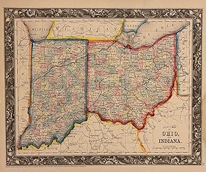 County Map of Ohio, and Indiana