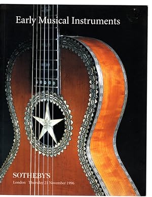 Early Musical Instruments. Sotheby's (Auction Catalog) London, Thursday 21 November 1996