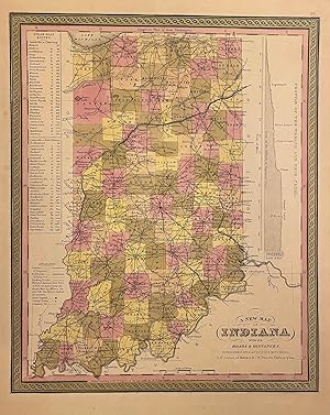 A New Map of Indiana with its Canals, Roads & Distances