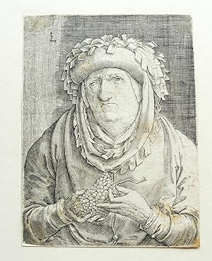 Veccho Con Grappolo d uva (Old Man with Grapes Etching