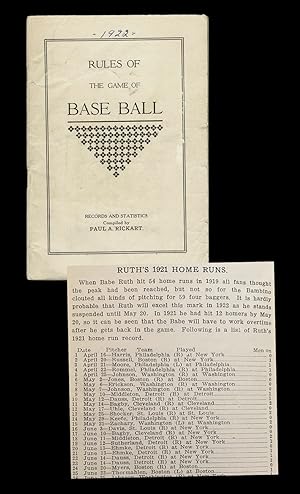 [Babe Ruth] Rules of the Game of Base Ball : 1922
