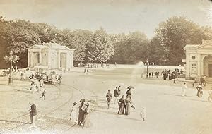[Two vintage photo's, Brussel, Belgium] Antique vintage sepia photo of Bruxelles Bois de Cambre a...