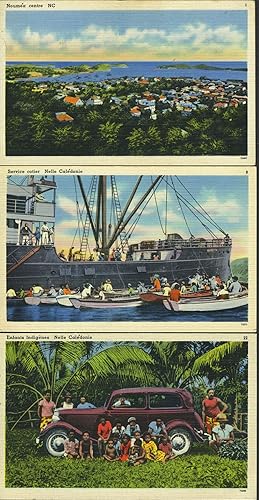 Noumea, New Caledonia. Set of 23 linen color postcards