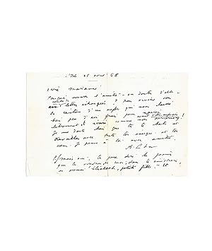 Belle lettre à son amie Marianne au sujet de leur amitié et évoquant Rimbaud