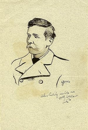 FABULOUS ORGINAL SIGNED SKETCH OF H.G. WELLS