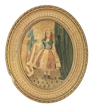 Large Civil War Era Hand-Colored Albumen Portrait of a Young Vivandiere Woman in Uniform