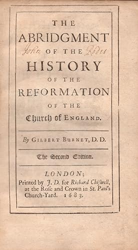 The Abridgment of the History of the Reformation of the Church of England