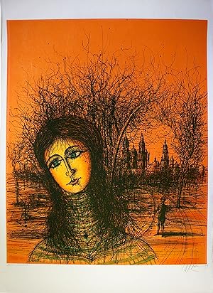 JEAN CARZOU: "UNTITLED", Original lithograph signed by the artist - 55 x 75 cm LITHOGRAPH