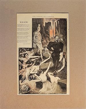 1900s Original French Art Nouveau Poster, Gil Blas, Don Juan aux Enfers (Don Juan in Hell)