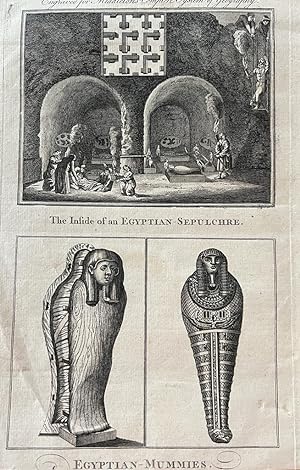[Antique print, etching and engraving] The inside of an Egyptian-Sepulchre. Egyptian mummies, pub...