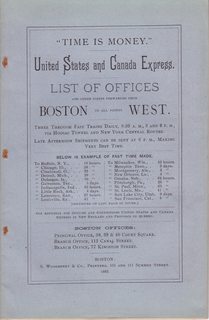 Time is Money: United States and Canada Express List of Offices and other Points Forwarded from B...