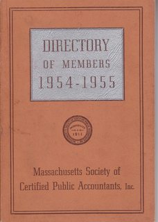 Directory of Members 1954-1955 Massachusetts Society of Certified Public Accountants