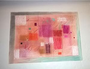 Homage to Rothko and Twombly: Study in pinks.II. First edition of the mixed media artwork.