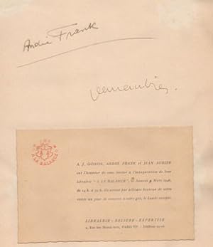 Livre d'or of the Librairie "A la Balance," 2 rue des Beaux-Arts, Paris. Original manuscript.