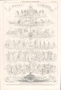 The Christmas Tree, as seen by the father of a family. From December 24, 1853 issue of The Illust...