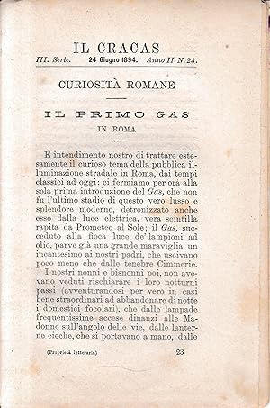 Il Cracas. Diario di Roma. Vol. 2. III serie, 24 Giugno 1894, anno II, n. 23