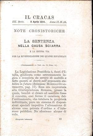 Il Cracas. Diario di Roma. Vol. 2. III serie, 8 Aprile 1894, anno II, n. 13