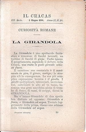 Il Cracas. Diario di Roma. Vol. 2. III serie, 3 Giugno 1894, anno II, n. 20