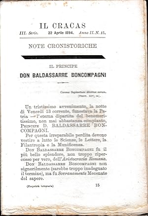 Il Cracas. Diario di Roma. Vol. 2. III serie, 22 Aprile 1894, anno II. n. 15