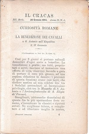 Il Cracas. Diario di Roma. Vol. 1. III serie. 28 Gennaio 1894, anno II, n. 4