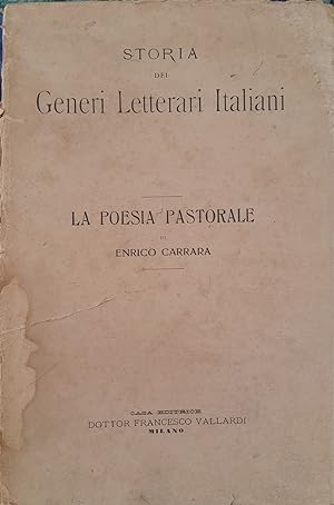 Storia dei generi letterari italiani. La poesia pastorale