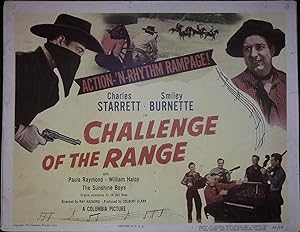 Challenge of the Range Lobby Title Card 1949 Charles Starrett, Smiley Burnette