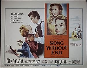 Song Without End Lobby Title Card 1960 Dirk Bogarde, Genevieve Page
