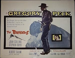 The Bravados Lobby Title Card 1958 Gregory Peck, Joan Collins, Stephen Boyd