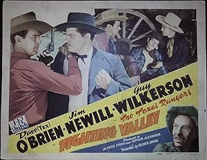 Fighting Valley Lobby Title Card 1943 Dave 'Tex' O'Brien, James Newill