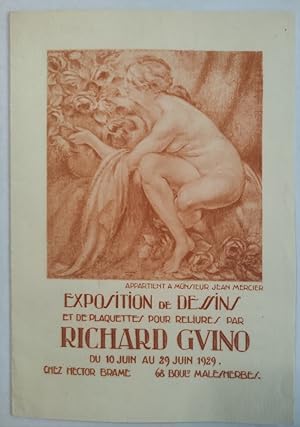 Dessins et plaquettes pour reliure par Richard Guino du 10 juin au 29 juin 1929 chez Hector Brame...