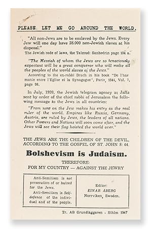 Bolshevism is Judaism. Therefore: For My Country - Against the Jewry