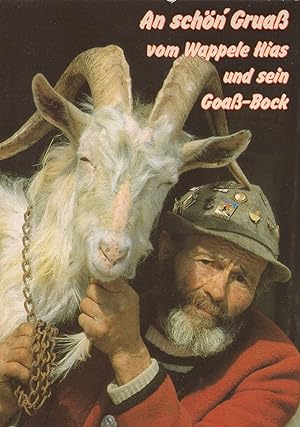 German Austrian Goat On A Chain Unique Greetings Postcard