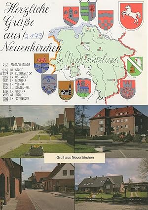 Nueunkirchen German Map Greetings Gruss Aus 2x Postcard s