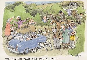 Broken Down Car Welsh Holiday Nightmare Comic Postcard