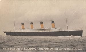 SS Olympic White Star Lines Largest British Ship Steamer Rare Postcard