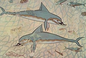 Dolphins Antique Greek Fresco Greece Postcard
