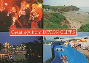 Greetings From Devon Cliffs Unidentified Pop Group Postcard