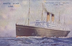 SS Baltic White Star Line Official Rare Antique Ship Postcard