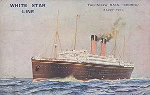 RMS Cedric White Star Line Ship Antique Postcard