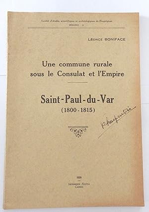 Une commune rurale sous le Consulat et l'Empire. Saint-Paul-du-Var (1800-1815).