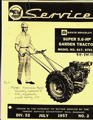 David Bradley Super 5.6 HP Garden Tractor, No 917.575112 Setting up and operating instructions an...