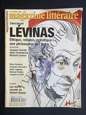 MAGAZINE LITTERAIRE-N°419-AVRIL 2003-EMMANUEL LEVINAS