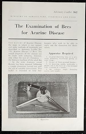 The Examination of Bees dor Acarine Disease Advisory Leaflet 362 (December 1952)